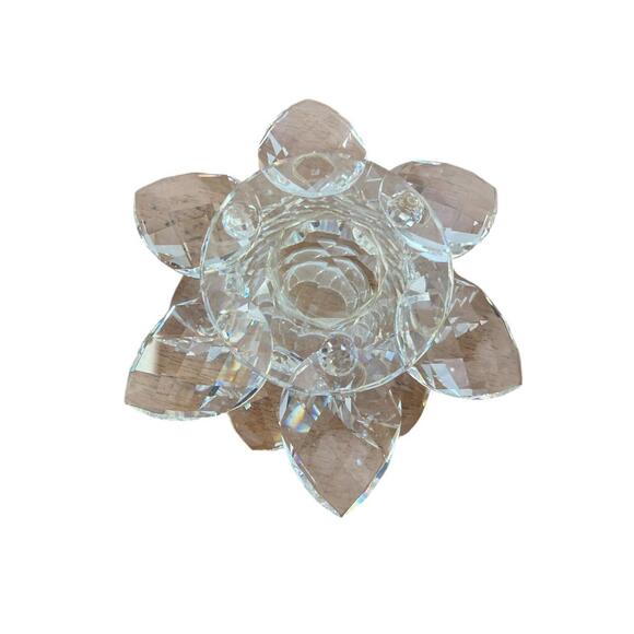 Swarovski Large Lotus Flower Crystal Glass Spiritual Flower Figurine Austria - Picture 5 of 6